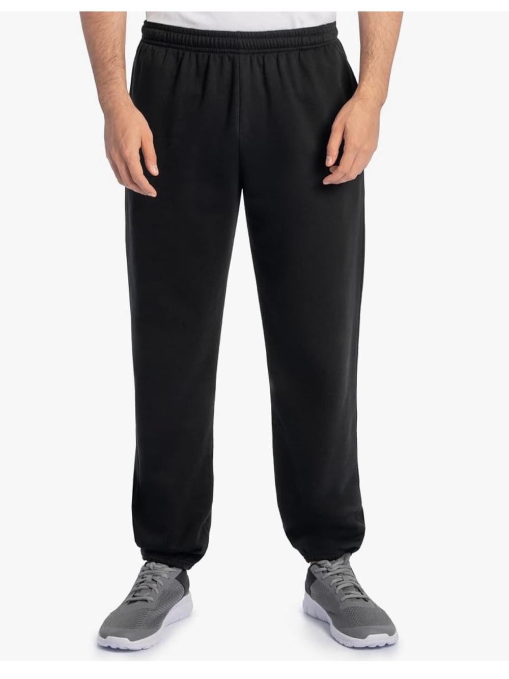 Fruit of the Loom Men's Black Sweatpants - Elastic Waist Joggers
